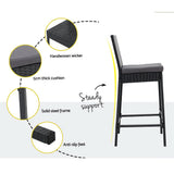 Gardeon 3 Piece Outdoor Bar Set Wicker Table and Stools — Allure Home Collections