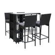 Gardeon 5 Piece Outdoor Bar Set Wicker Table Stools and Dining Chairs — Allure Home Collections