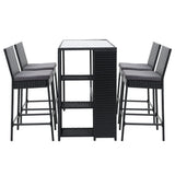 Gardeon 5 Piece Outdoor Bar Set Wicker Table Stools and Dining Chairs — Allure Home Collections