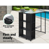 Gardeon 5 Piece Outdoor Bar Set Wicker Table Stools and Dining Chairs — Allure Home Collections