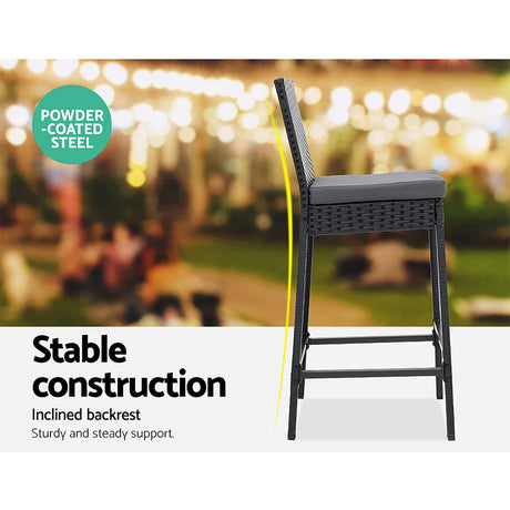 Gardeon 5 Piece Outdoor Bar Set Wicker Table Stools and Dining Chairs — Allure Home Collections