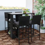 Gardeon 5 Piece Outdoor Bar Set Wicker Table Stools and Dining Chairs — Allure Home Collections