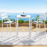 Gardeon 3 Piece Outdoor Aluminium Bar Set Table and Stools — Allure Home Collections