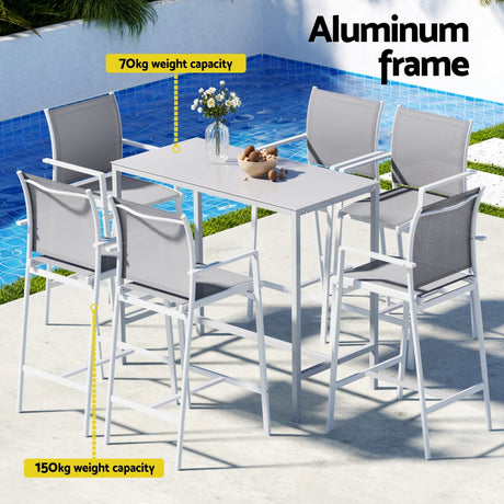 Gardeon 7-Piece Elegant Outdoor Bar Set