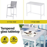 Gardeon 7-Piece Elegant Outdoor Bar Set