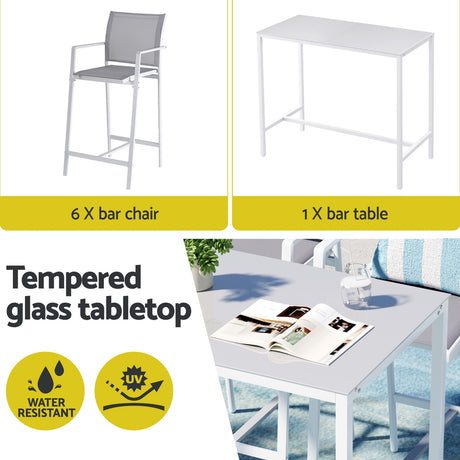 Gardeon 7-Piece Elegant Outdoor Bar Set