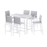 Mount Coolum 7 Piece Outdoor Bar Set, White