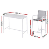Mount Coolum 7 Piece Outdoor Bar Set, White