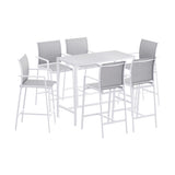 Mount Coolum 7 Piece Outdoor Bar Set, White