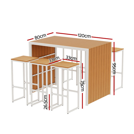 Robina 7 Piece Outdoor Bar Set, Brown