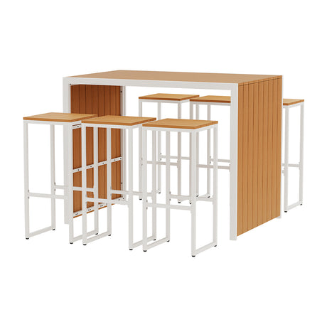 Robina 7 Piece Outdoor Bar Set, Brown