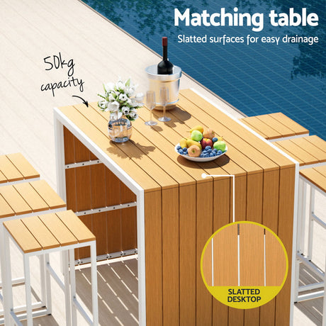 Robina 7 Piece Outdoor Bar Set, Brown