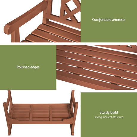 Gardeon Rustic Fir Wood Garden Bench