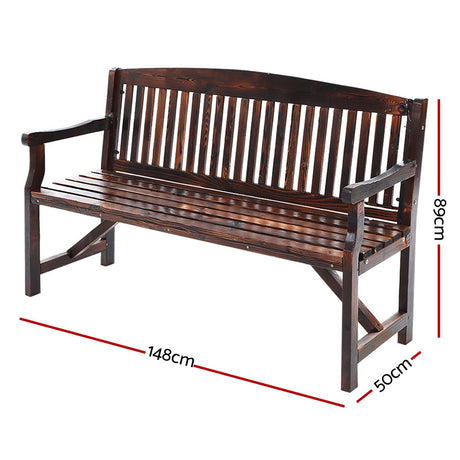 Numinbah 3 Seater Outdoor Bench, Charcoal Timber