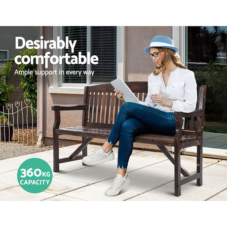 Numinbah 3 Seater Outdoor Bench, Charcoal Timber