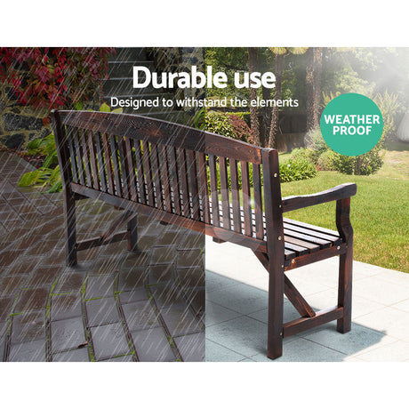Numinbah 3 Seater Outdoor Bench, Charcoal Timber