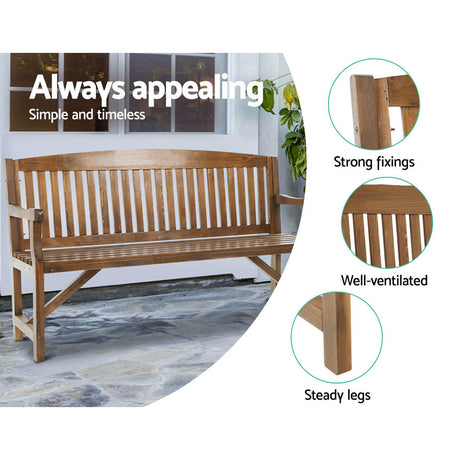 Gardeon 5FT Rustic Wooden Garden Bench
