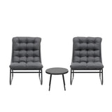 Gardeon 3PC Outdoor Bistro Set Patio Furniture Table and Chairs Steel Dining Chair