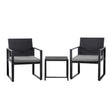 Gardeon 3 Piece Outdoor Wicker Bistro Set Table and Chairs with Cushions Black — Allure Home Collections