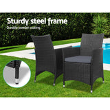 Cardwell 3 Piece Outdoor Bistro Set, Black