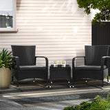 Manly 3 Piece Outdoor Lounge Set, Black