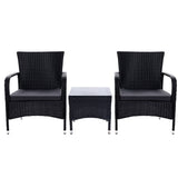 Manly 3 Piece Outdoor Lounge Set, Black