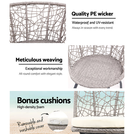 Gardeon 3-Piece Rattan Bistro Set