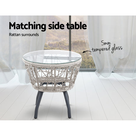 Cape Hillsborough 3 Piece Bistro Set, Grey