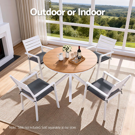 Bingie Stackable Outdoor Dining Chair White