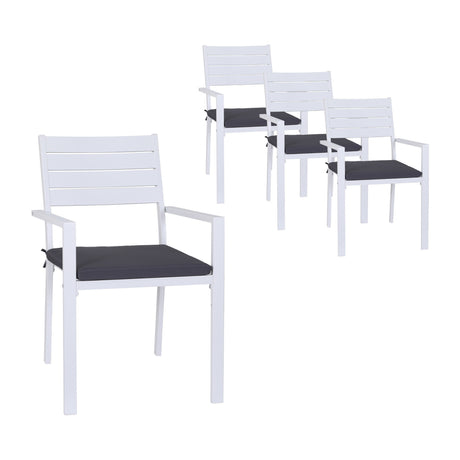 Bingie Stackable Outdoor Dining Chair White