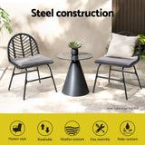 Tura Beach Outdoor Dining Chair, Black 2pcs image 4