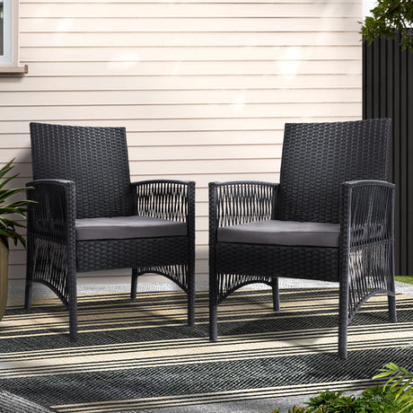 Kiah Wicker Lounge Chair Black
