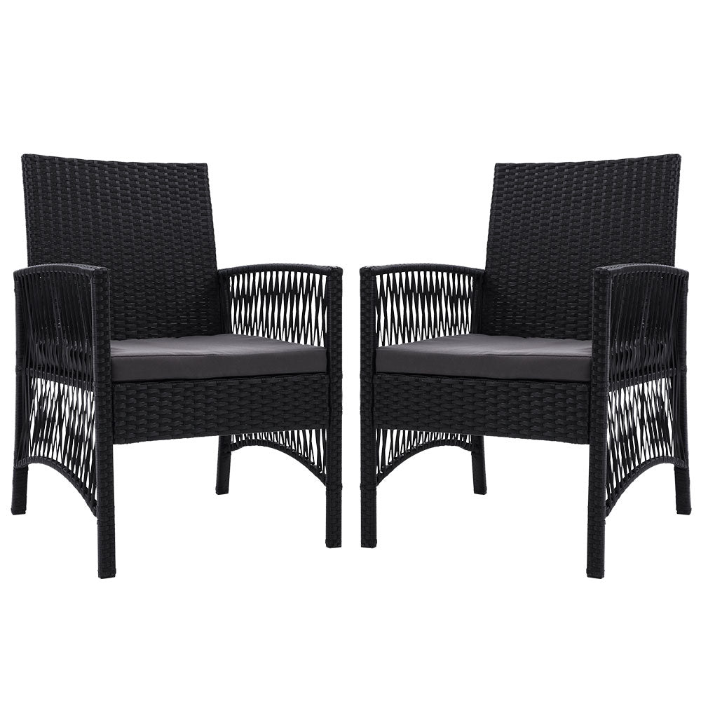 Kiah Wicker Lounge Chair Black