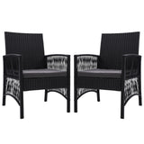 Kiah Wicker Lounge Chair Black