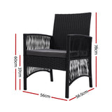 Kiah Wicker Lounge Chair Black