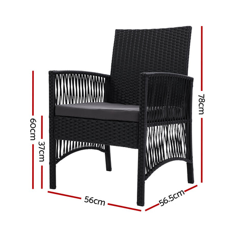 Kiah Wicker Lounge Chair Black