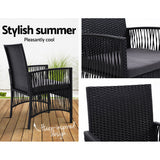Kiah Wicker Lounge Chair Black