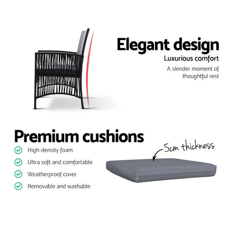 Kiah Wicker Lounge Chair Black