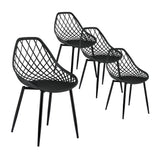 Gardeon 4 Piece Outdoor PP Dining Chairs Water and UV Resistant Black — Allure Home Collections
