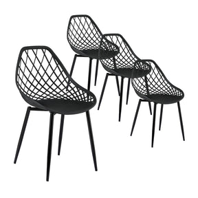 Dunbogan black polypropylene outdoor dining chairs set of four