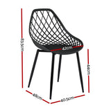 Gardeon 4 Piece Outdoor PP Dining Chairs Water and UV Resistant Black — Allure Home Collections