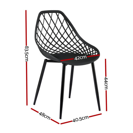 Gardeon 4 Piece Outdoor PP Dining Chairs Water and UV Resistant Black — Allure Home Collections