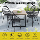 Gardeon 4 Piece Outdoor PP Dining Chairs Water and UV Resistant Black — Allure Home Collections