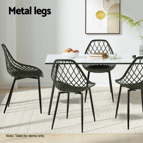 Gardeon 4 Piece Outdoor PP Dining Chairs Water and UV Resistant Black — Allure Home Collections