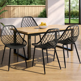 Gardeon 4 Piece Outdoor PP Dining Chairs Water and UV Resistant Black — Allure Home Collections