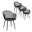 Gardeon 4 Piece Outdoor PP Dining Chairs Black Water and UV Resistant — Allure Home Collections