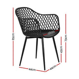 Gardeon 4 Piece Outdoor PP Dining Chairs Black Water and UV Resistant — Allure Home Collections