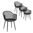 Mollymook Outdoor Dining Chair, Black 4pcs