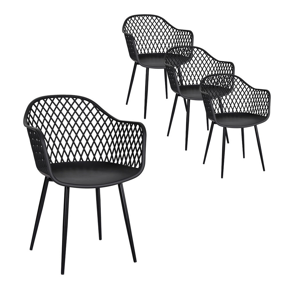 Mollymook Outdoor Dining Chair, Black 4pcs