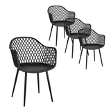 Mollymook Outdoor Dining Chair, Black 4pcs